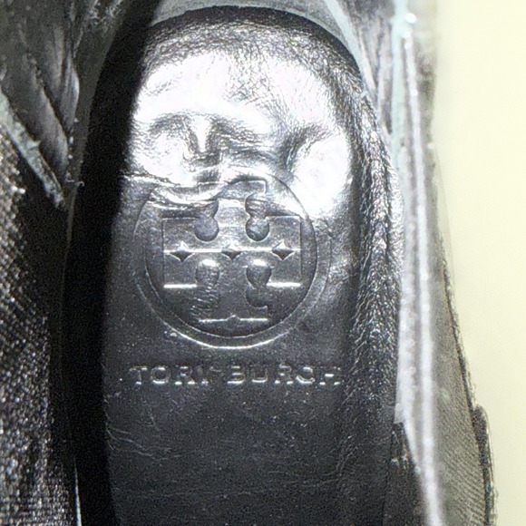 Tory Burch April Black Leather Ankle Boots Gunmetal Hardware Women's Size 7.5 - Picture 10 of 10